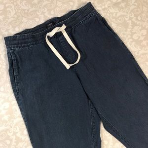 J. Crew Stadium Pants Sz M Striped Denim Jogger